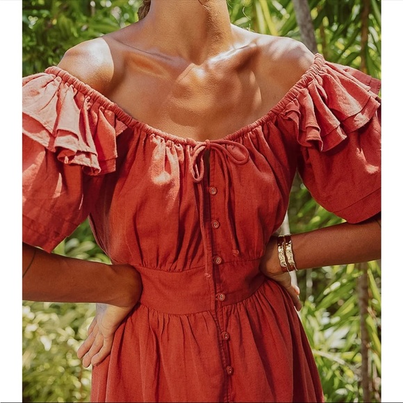 NWT Cleobella Tana Mini Dress Brick - Picture 5 of 7